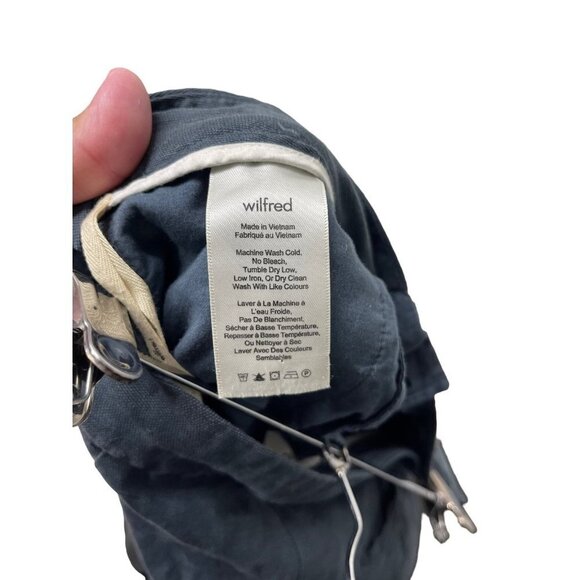 Wilfred Aritzia Linen and Lyocell Cuffed Cropped Trousers in Midnight Blue Sz 0 - Picture 4 of 9